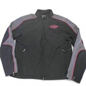 Harley-Davidson Black‎ & Gray Nylon Jacket Men's Large HD Embroidered Logo